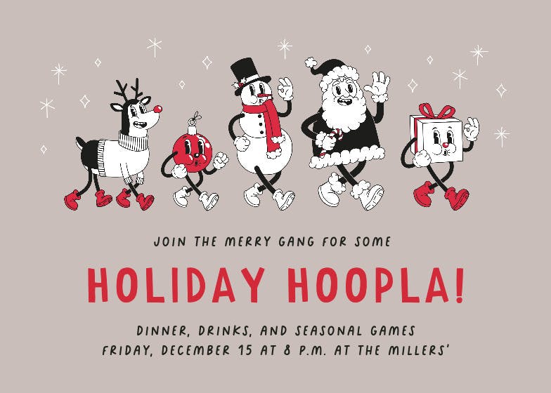 Holiday hoopla - christmas invitation