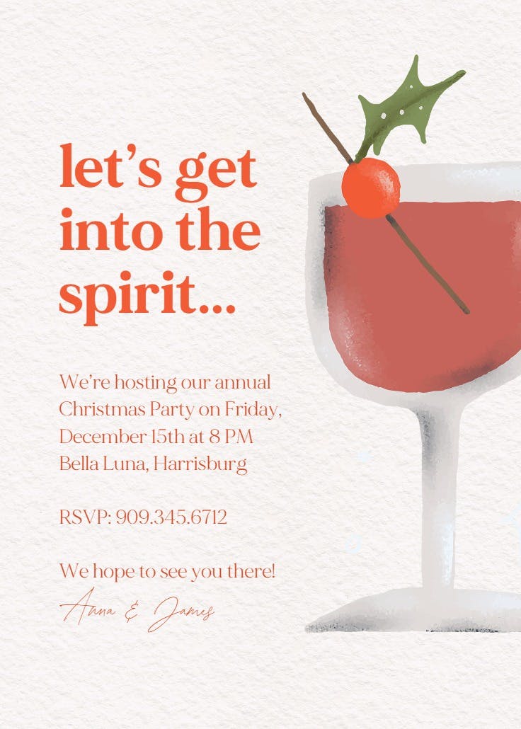 Into the spirit - christmas invitation