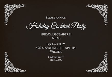 Ivory on Ebony - Christmas Invitation