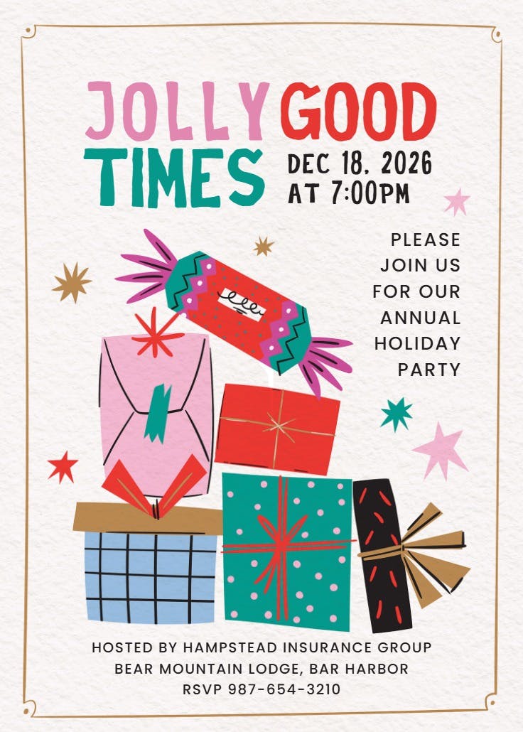 Jolly good times - christmas invitation