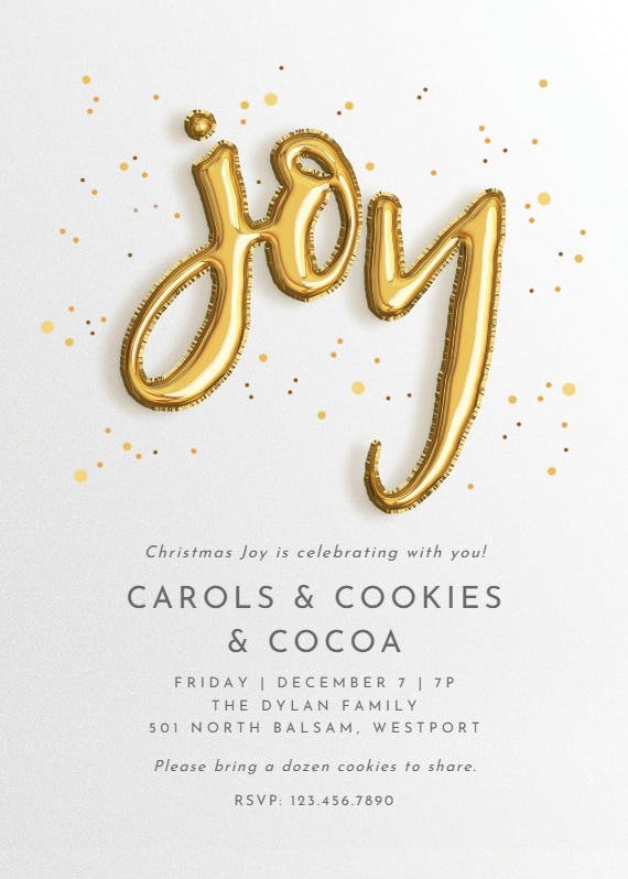 Joyful balloons - christmas invitation