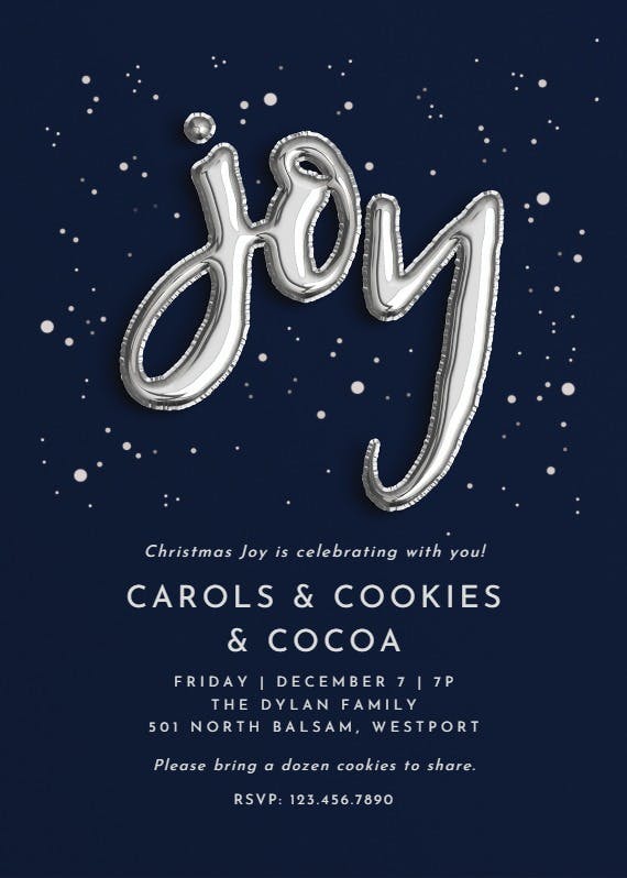 Joyful balloons - christmas invitation