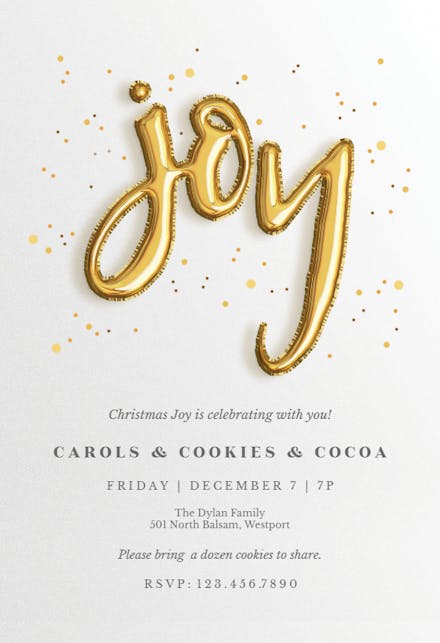 Joyful Balloons - Invitación De Navidad