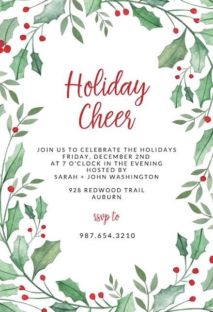 Holiday Party Invitation Template 10