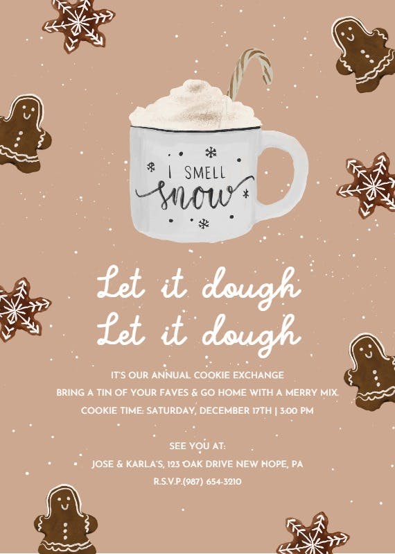 Let it dough - invitación de navidad