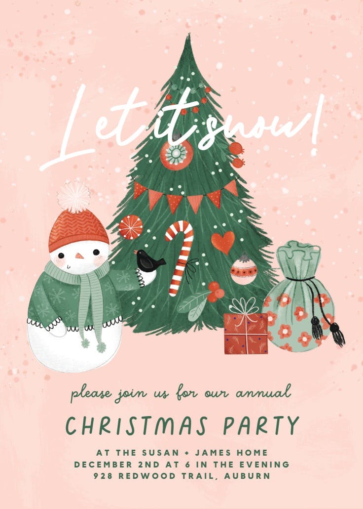 Let it snow party - christmas invitation