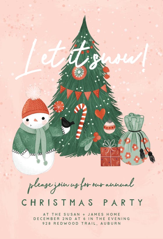 Let it snow party - invitación de navidad