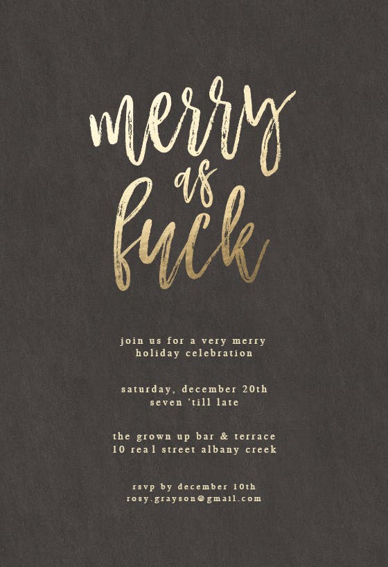 Merry as f*ck - christmas invitation