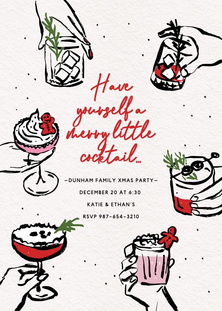 Merry little cocktail - christmas invitation