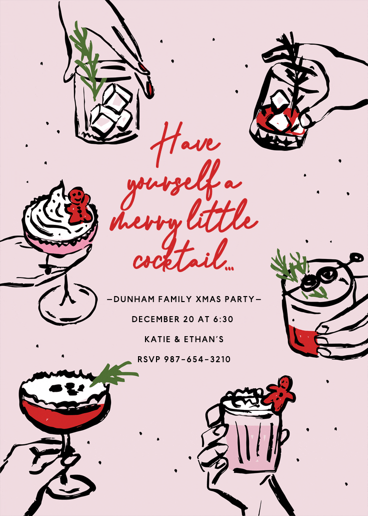 Merry little cocktail - christmas invitation