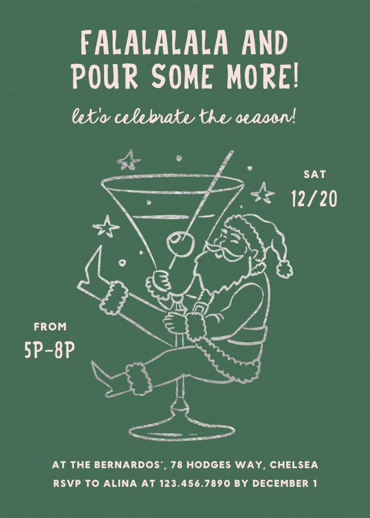 Merry martini - christmas invitation