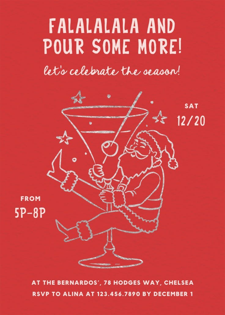 Merry martini - christmas invitation