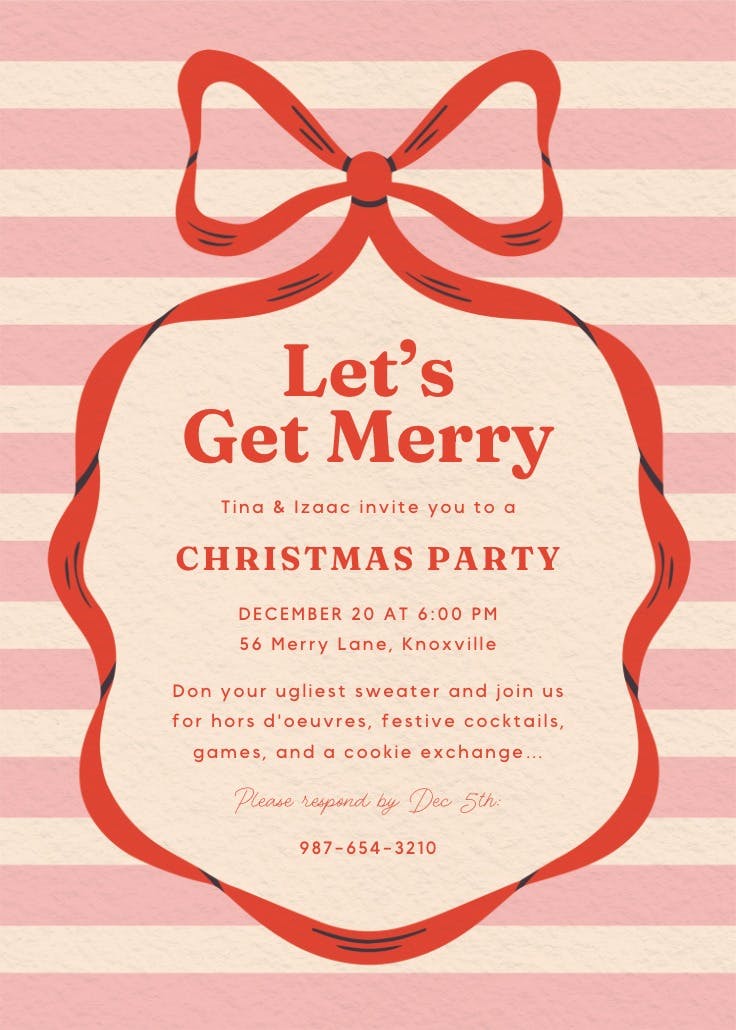 Merry mid-century - invitación de navidad