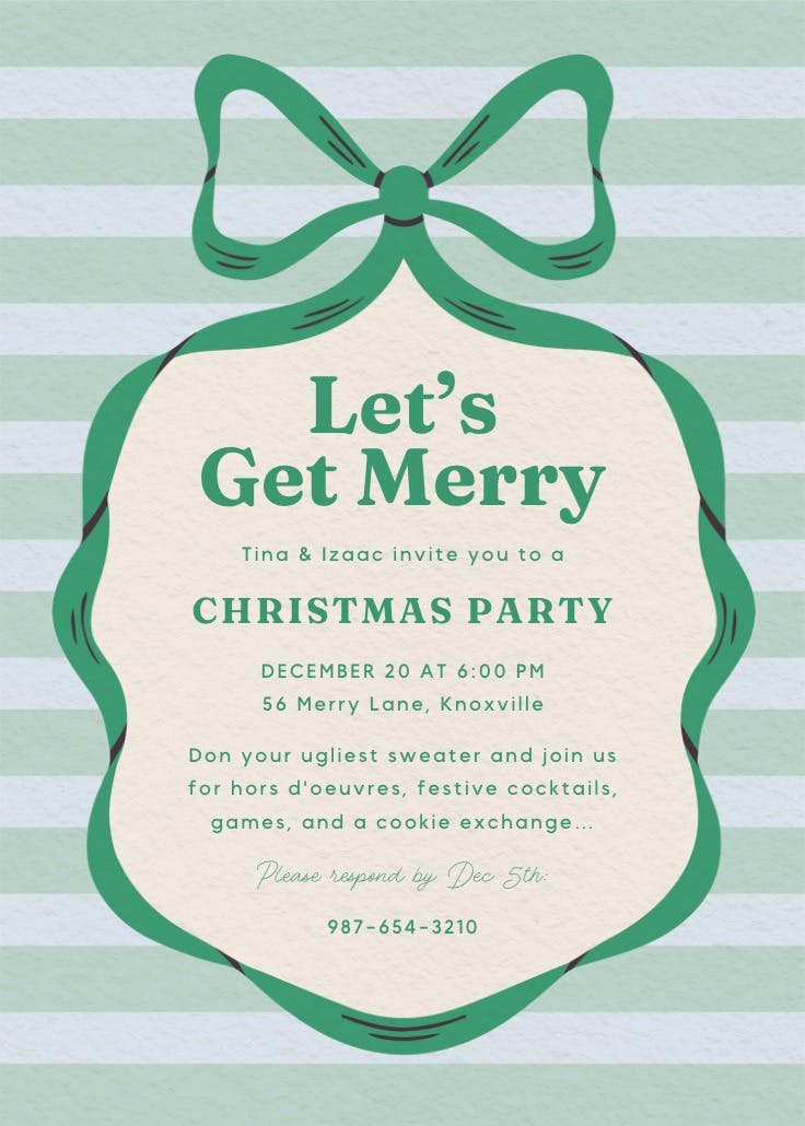 Merry mid-century - christmas invitation