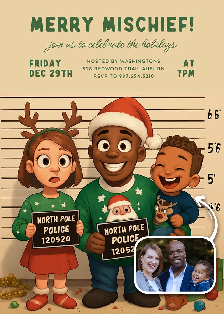 Merry mischief - invitación de navidad