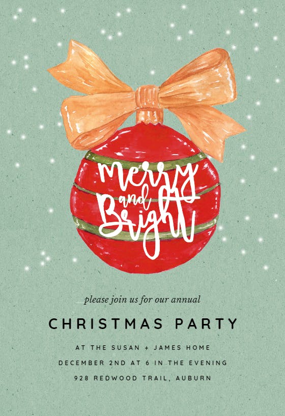 Merry mistletoe - christmas invitation