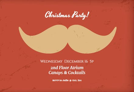 Merry Mustache - Christmas Invitation