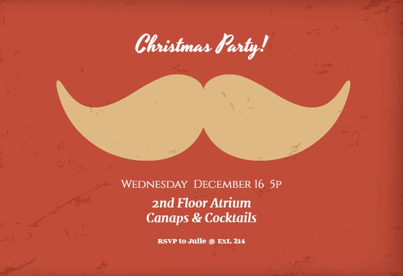 Merry mustache - christmas invitation