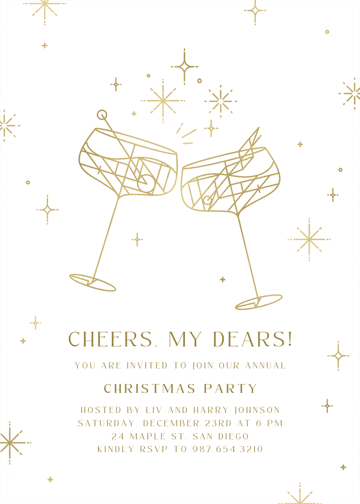 Mod cocktail - christmas invitation