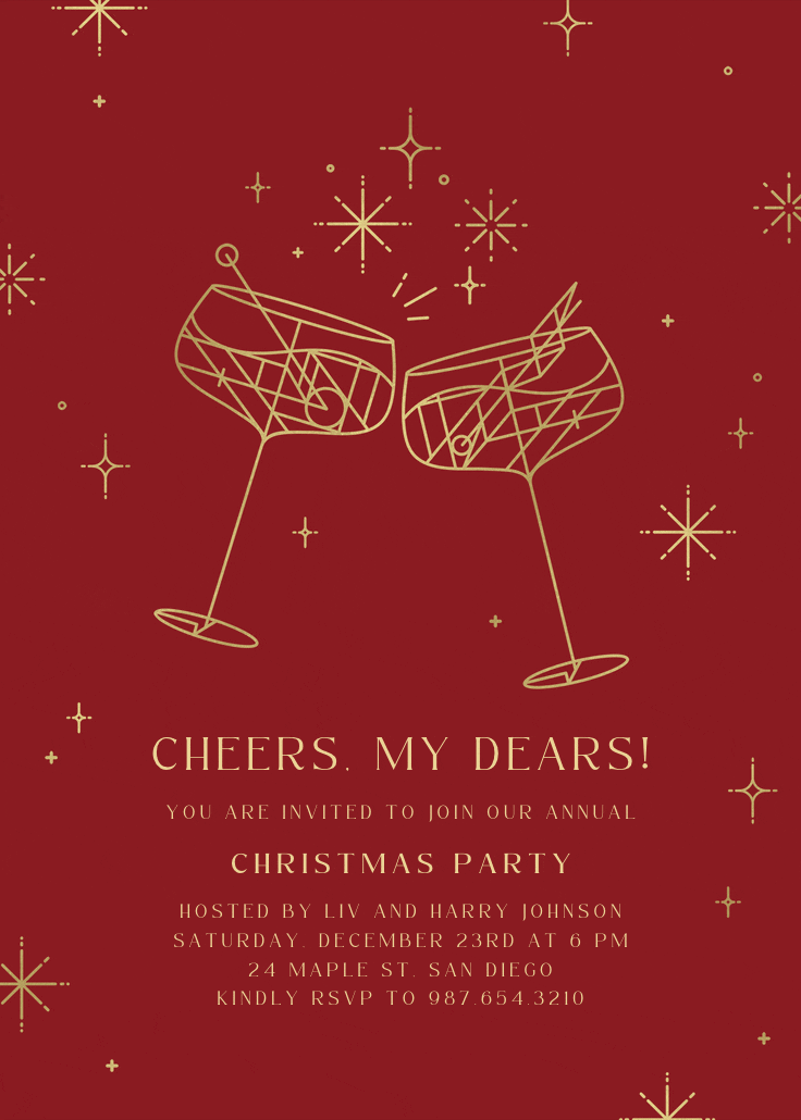 Mod cocktail - christmas invitation