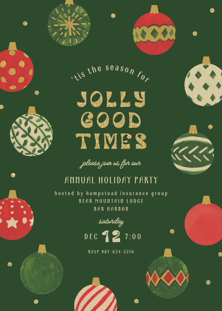 Mod ornaments - christmas invitation