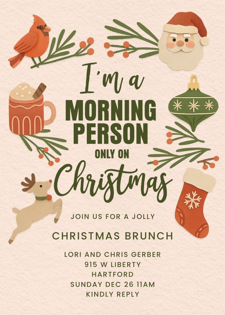 Morning sunshine - christmas invitation