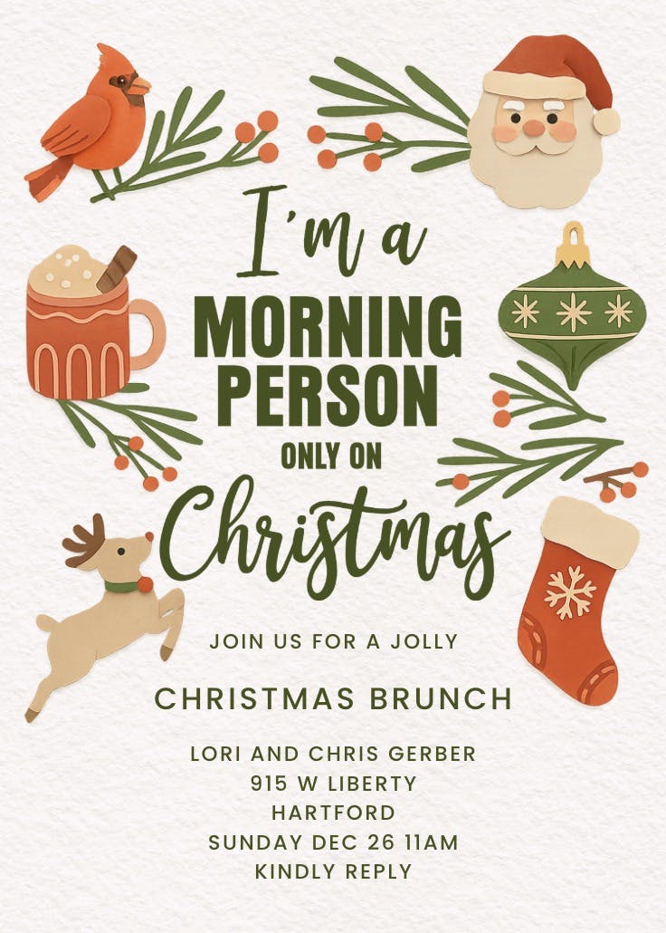 Morning sunshine - christmas invitation