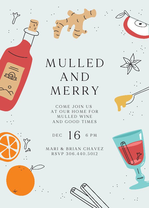 Mulled & merry - invitación de navidad