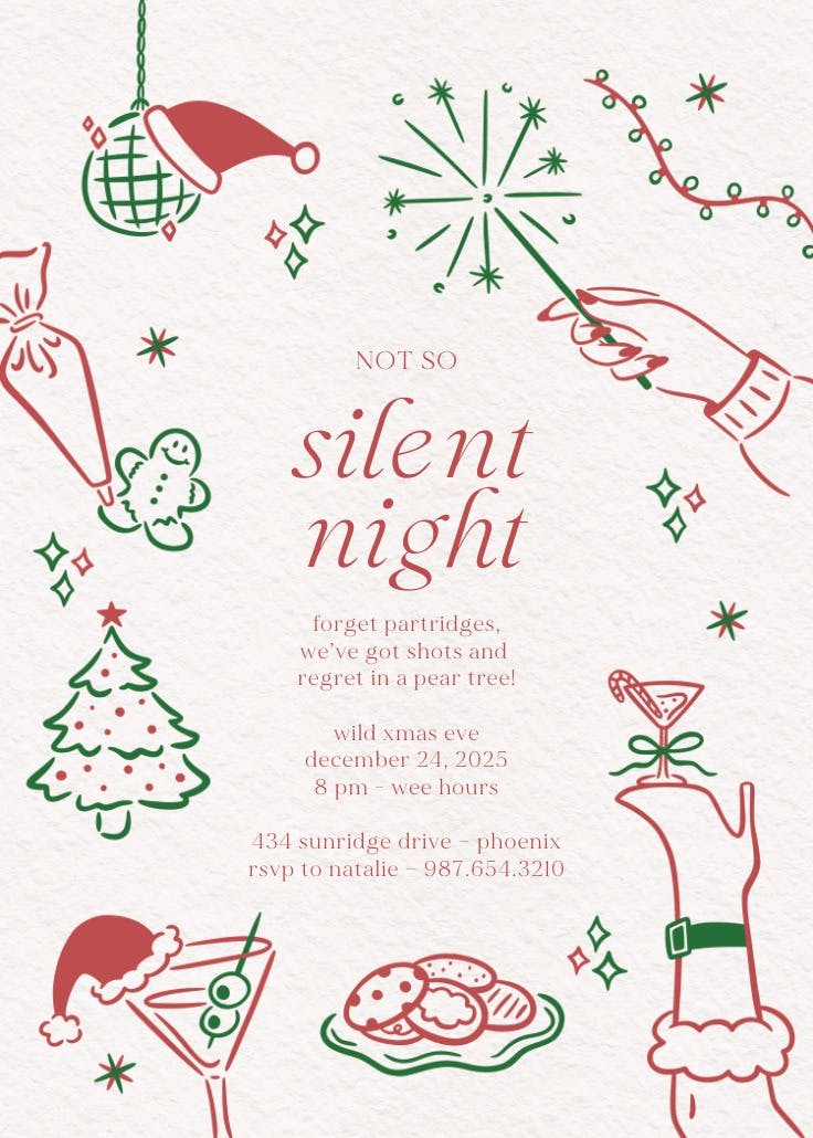 Not so silent - invitación de navidad