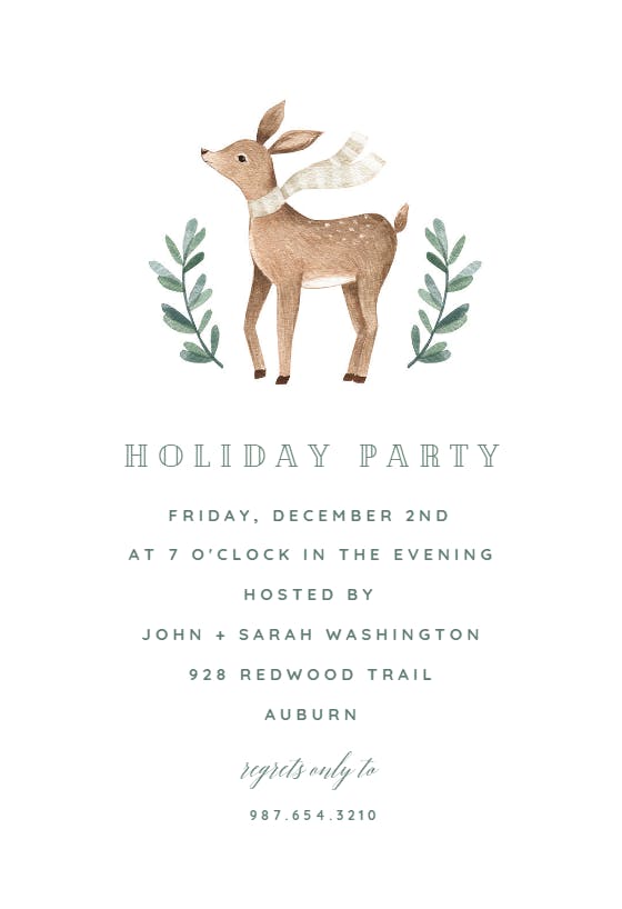 Oh deer - holidays invitation