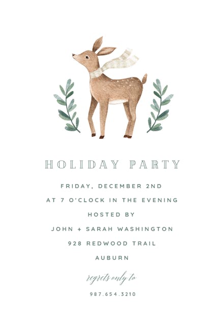 Oh Deer - Invitación De Navidad