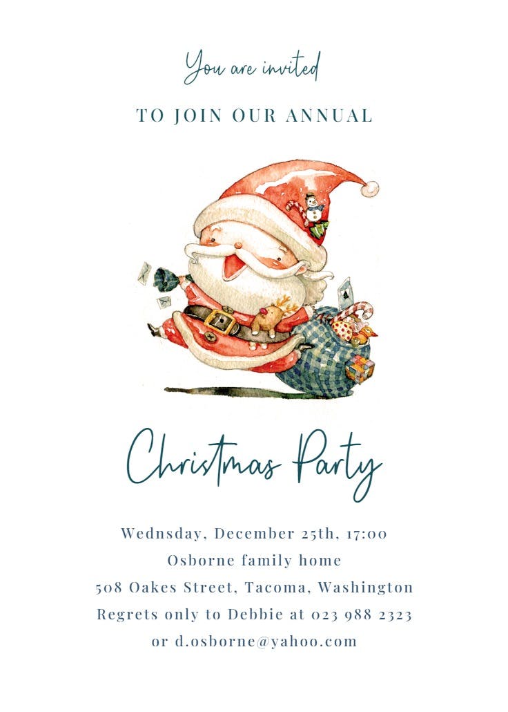 Our annual party - christmas invitation