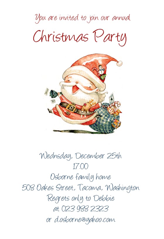 Our annual party - christmas invitation