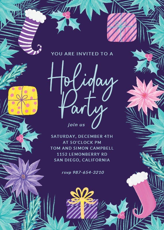 Pastel christmas - party invitation