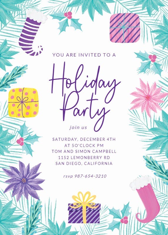 Pastel christmas - party invitation
