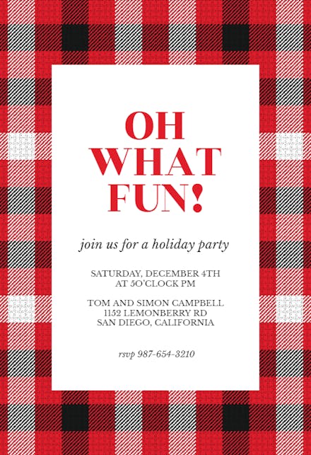 Plaid - Christmas Invitation