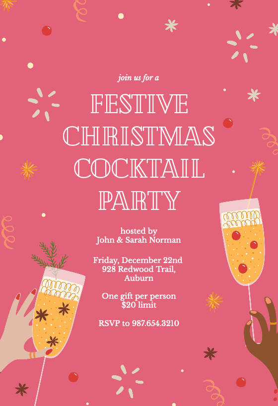 Festive Affair - Christmas Invitation Template (Free) | Greetings Island