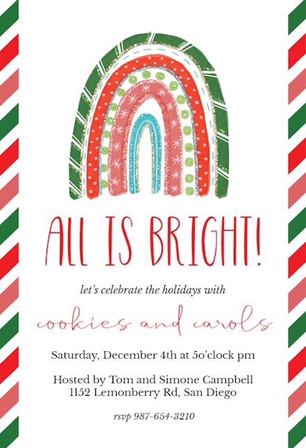 Rainbow Christmas - Christmas Invitation