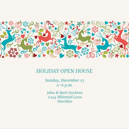 Reindeer Band - Christmas Invitation