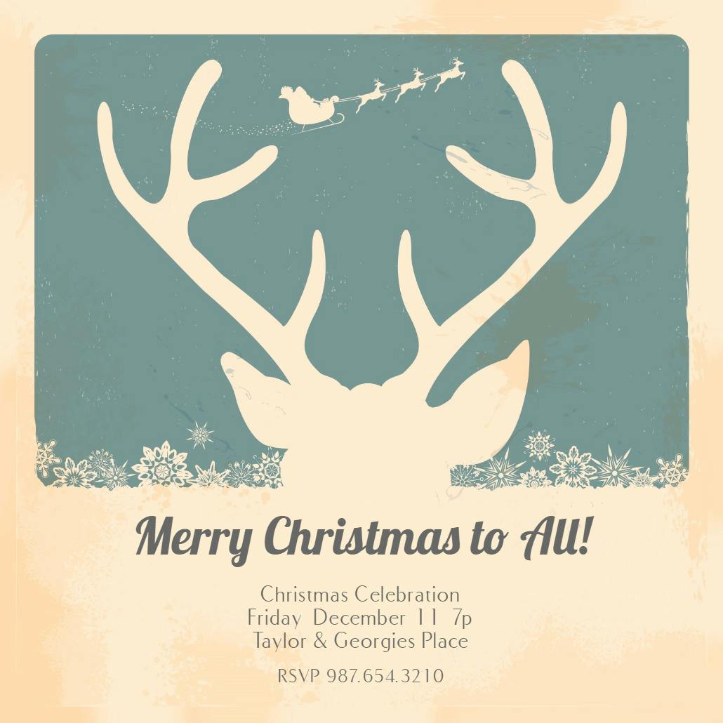 Reindeer season - christmas invitation