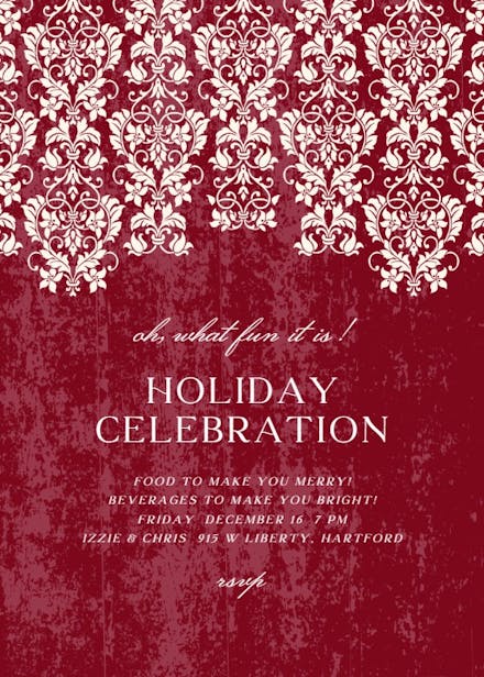 Rustic Lace - Christmas Invitation Template (Free) | Greetings Island