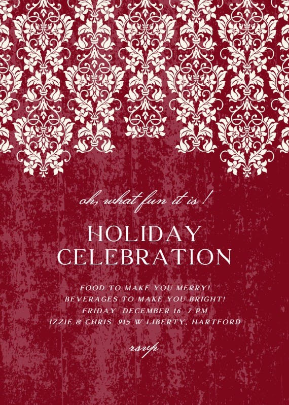 Rustic lace - christmas invitation