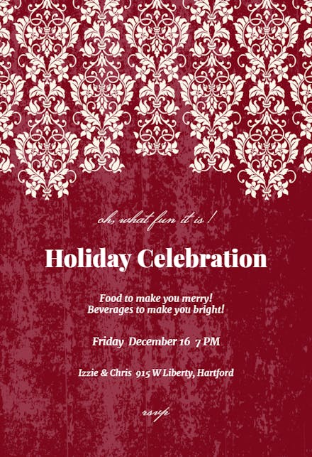 Rustic Lace - Christmas Invitation