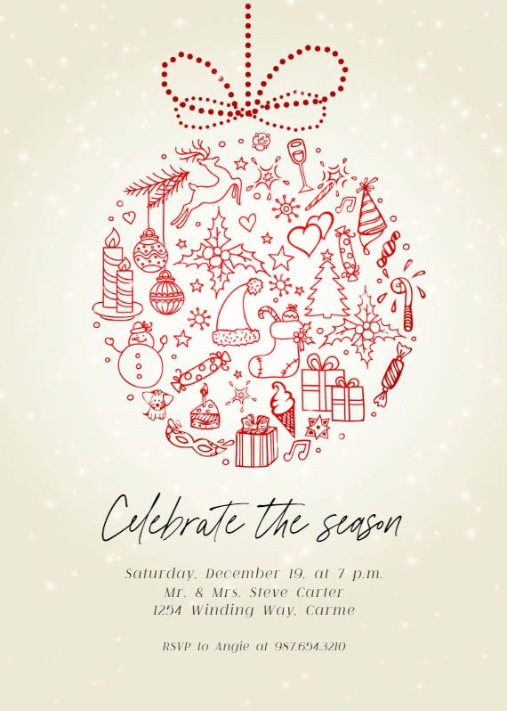 Seasonal symbols - christmas invitation