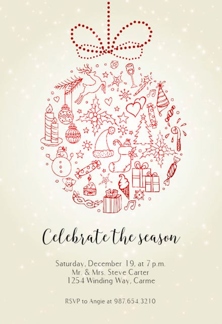 Seasonal Symbols - Christmas Invitation