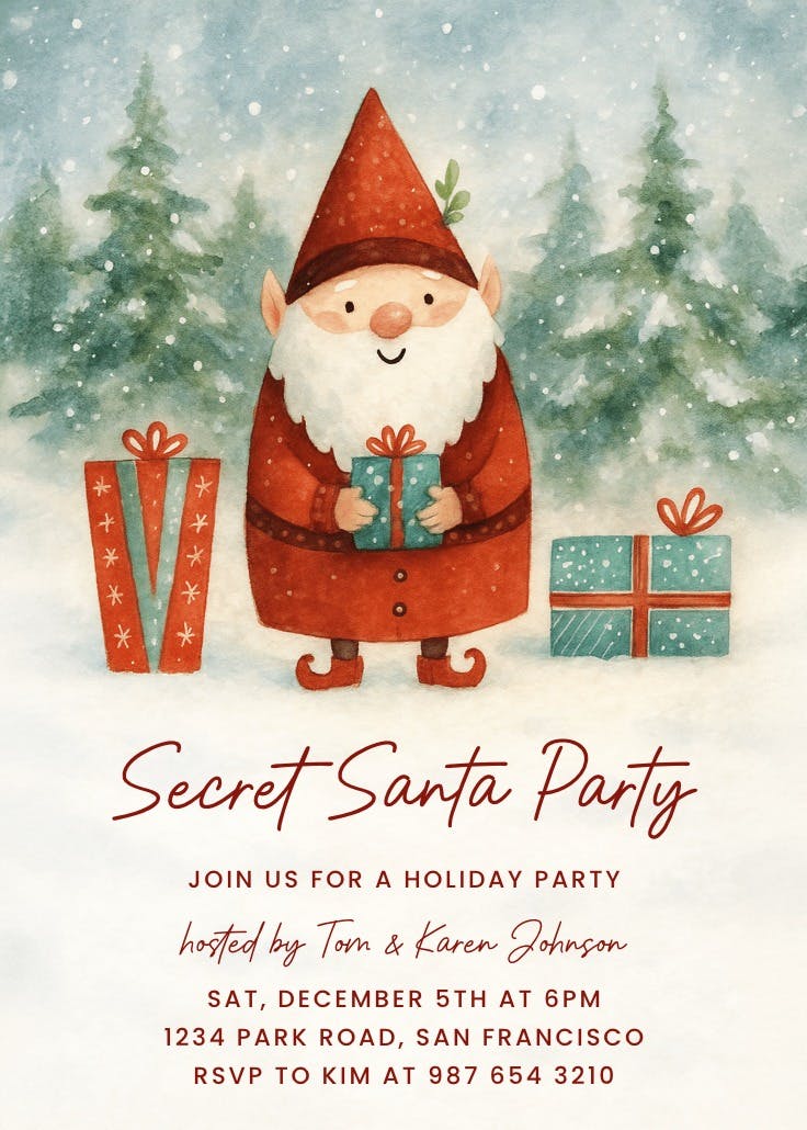 Secret santa - christmas invitation