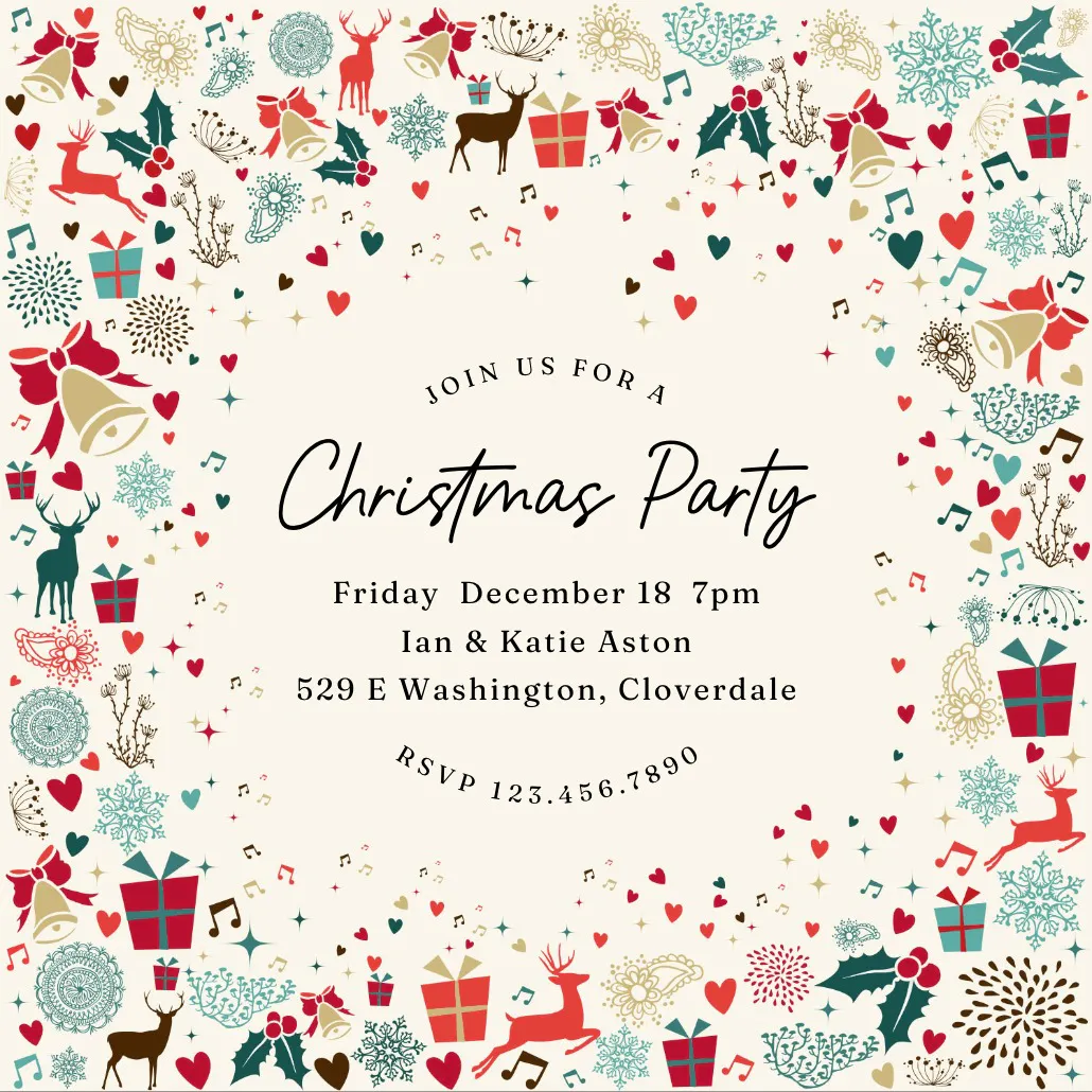 christmas party invitation templates 2025 (free) | greetings island