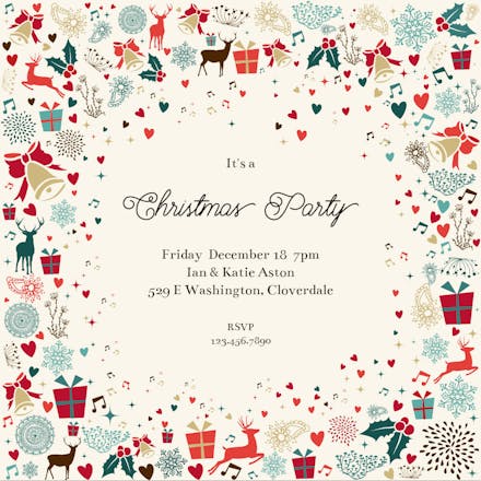 Signs Of The Season - Christmas Invitation Template (Free) | Greetings Island Signs Of The Season - Christmas Invitation Template (Free) | Greetings Island