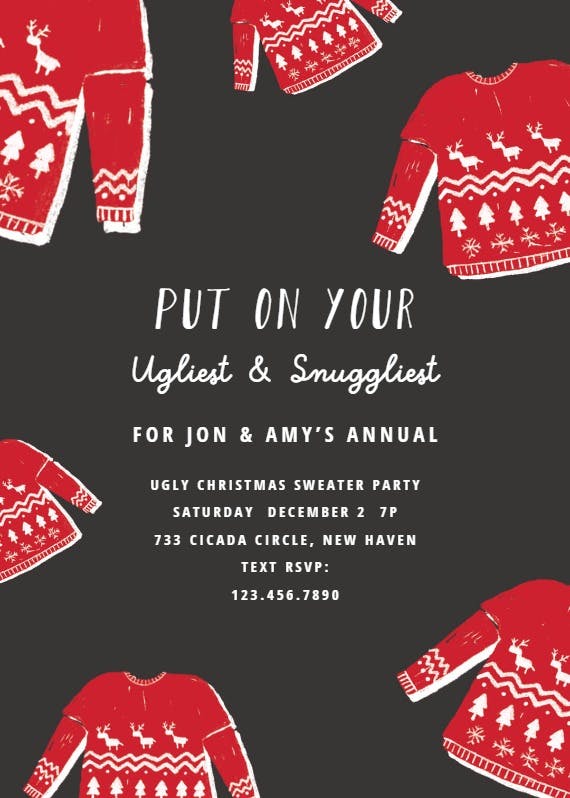 Snuggly ugly - christmas invitation