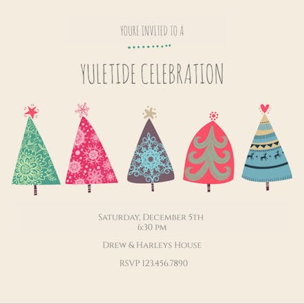 Stand of Trees - Christmas Invitation